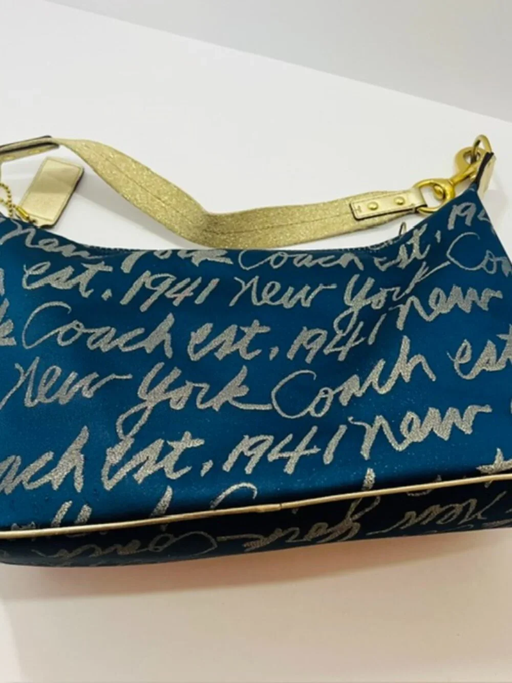 COACH Ltd Ed. 1941 NY Poppy Lurex Celeb. Soho Hobo 2 Heart Bag Navy CertofAuth - Picture 10 of 16